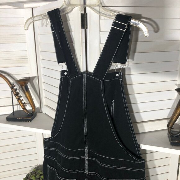 Forever 21 Denim Overalls Jumpsuit Contrast Stitch Blue Small - Picture 15 of 15